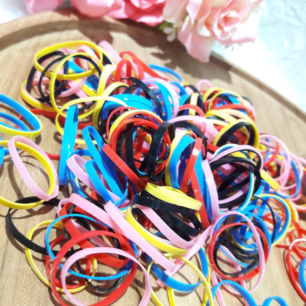 1415 / Karet Jepang ikat rambut / Kemasan toples mini lucu karakter cewe