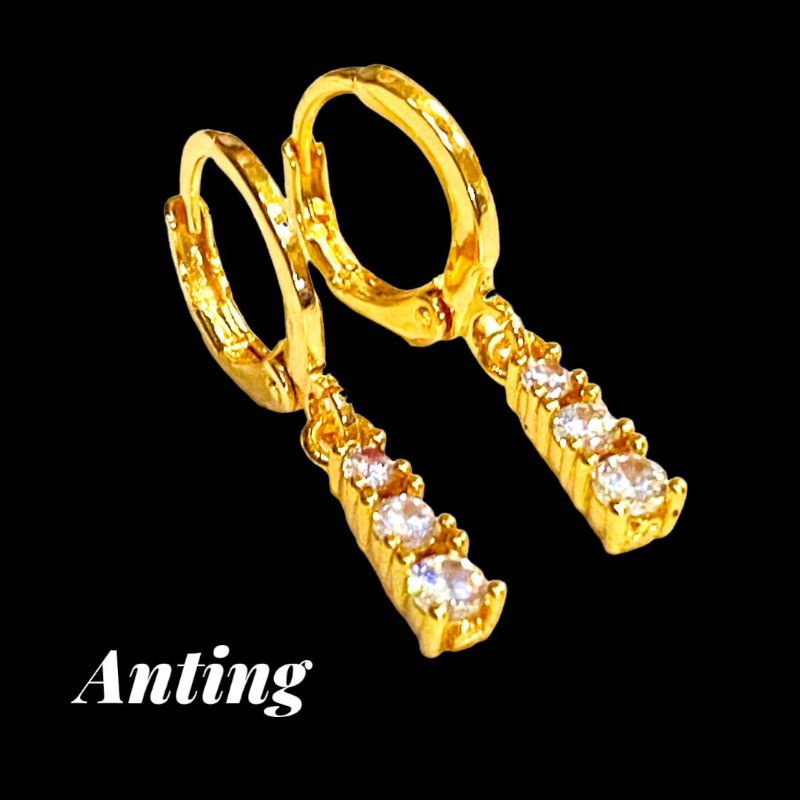 anting permata gantung //anting jurai//anting wanita