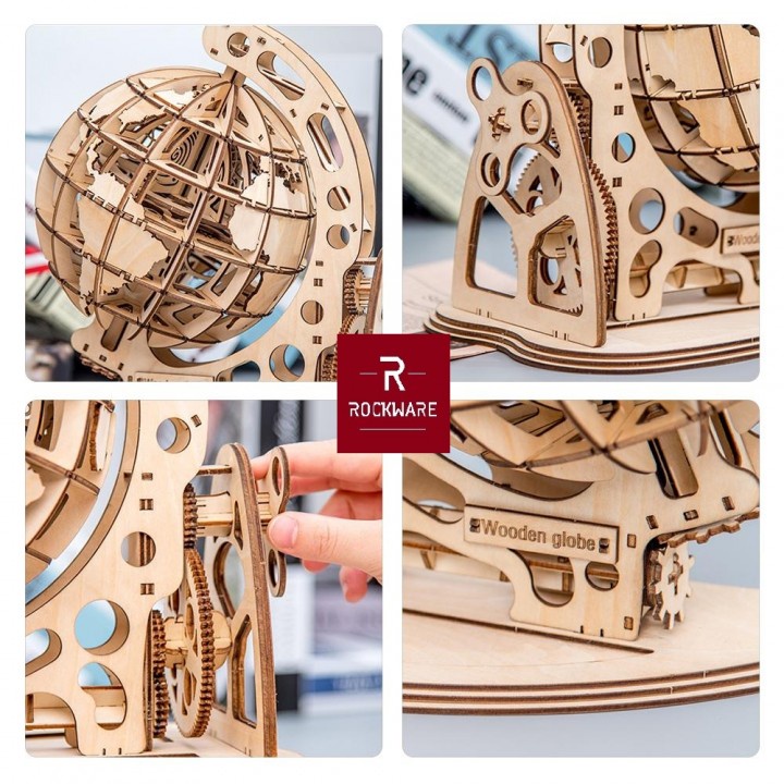 ROCKWARE RW-DIY06 - Creative Wooden Puzzle 3D - World Globe Model