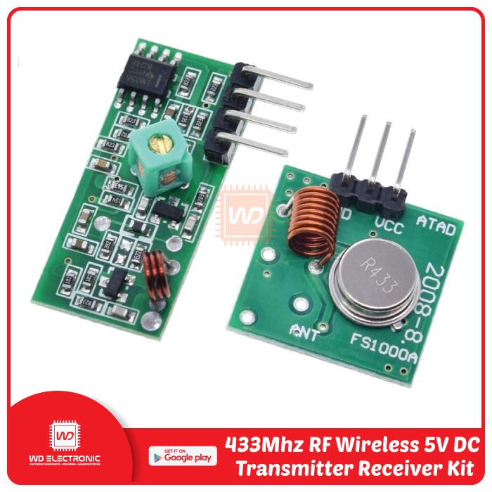 Module 433Mhz RF Wireless Transmitter and Receiver kit 5V DC