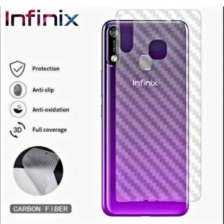 Skin Carbon Transparan Infinix Smart 6 back screen Handphone