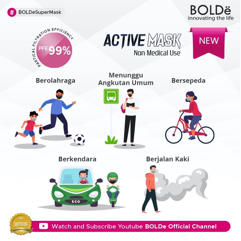 BOLDe Active Mask 50pcs/Box Original