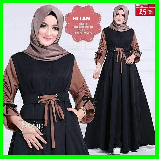 GAMIS SYARI ANNAJAH CAPUCCINO 900GR 110 140 ALLSIZE GAMIS SYARI BUSUI CADAR CREPE HQ POLOS MURAH I.