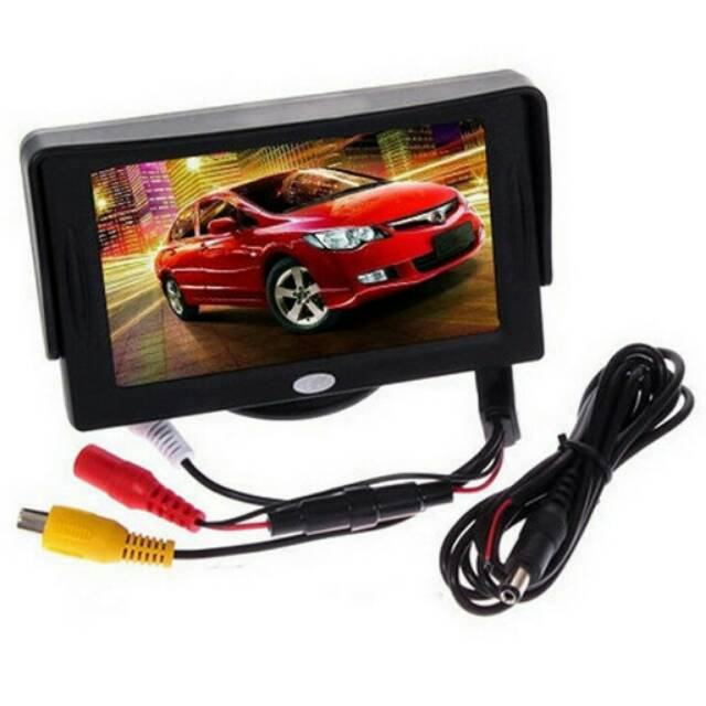 TV Monitor Vococal Reverse Rear View Mirror Monitor 2 AV Input (Black)