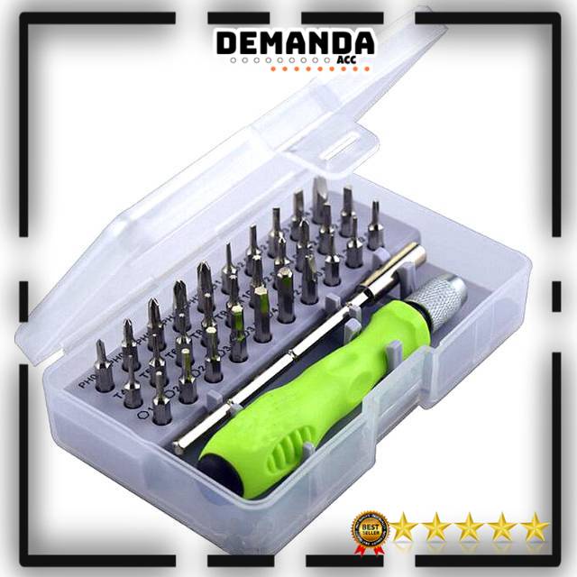 Obeng HP 30 in 1 Magnetic Repair Tool Kit Set for Smartphone - Green