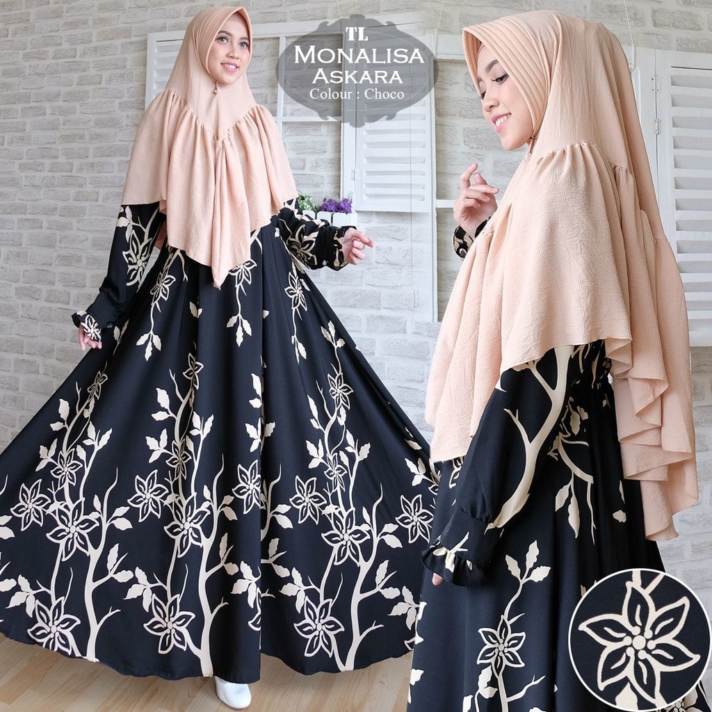 [Syari Monalisa Askara Choco TL] gamis wanita monalisa choco