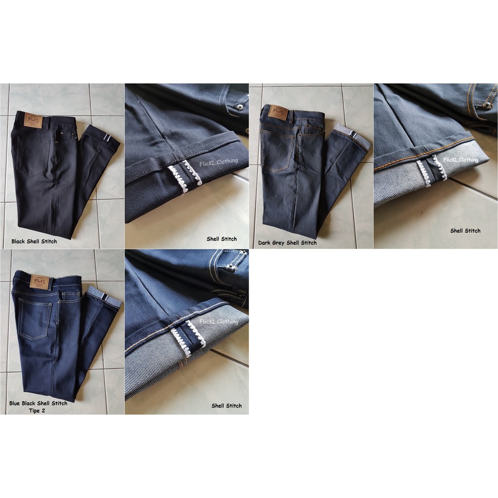 Celana Jeans Denim Pants Panjang Shell Stitch Selvedge accent