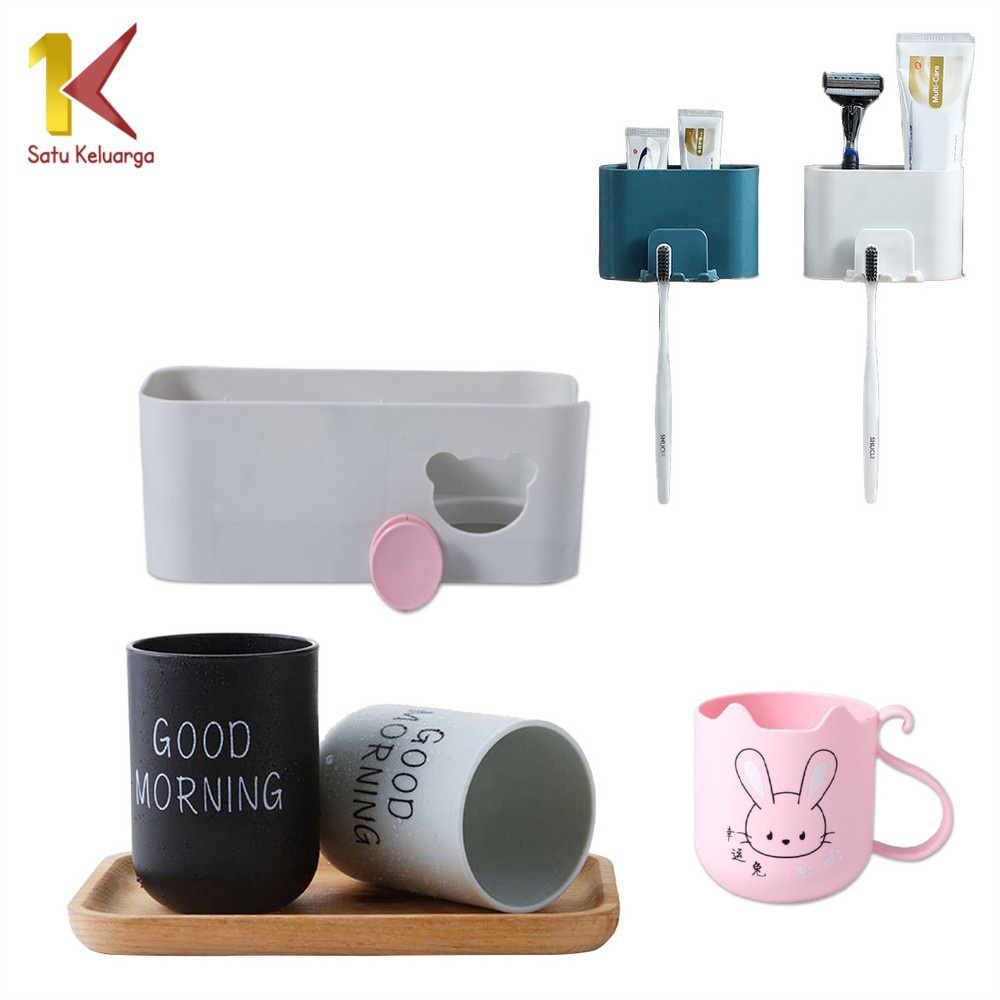 Satu Keluarga Rak Kamar Mandi C247 - C250 Tempat Penyimpanan Sikat Gigi Odol Cangkir / Gelas Kumur K