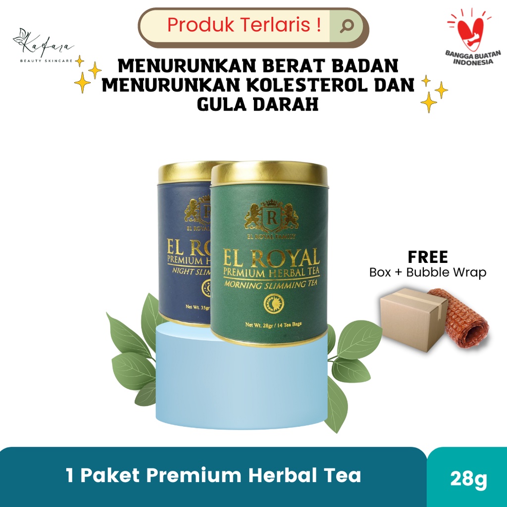 

Teh Diet Herbal Pelangsing Penurun Berat Badan By El Royal 28g