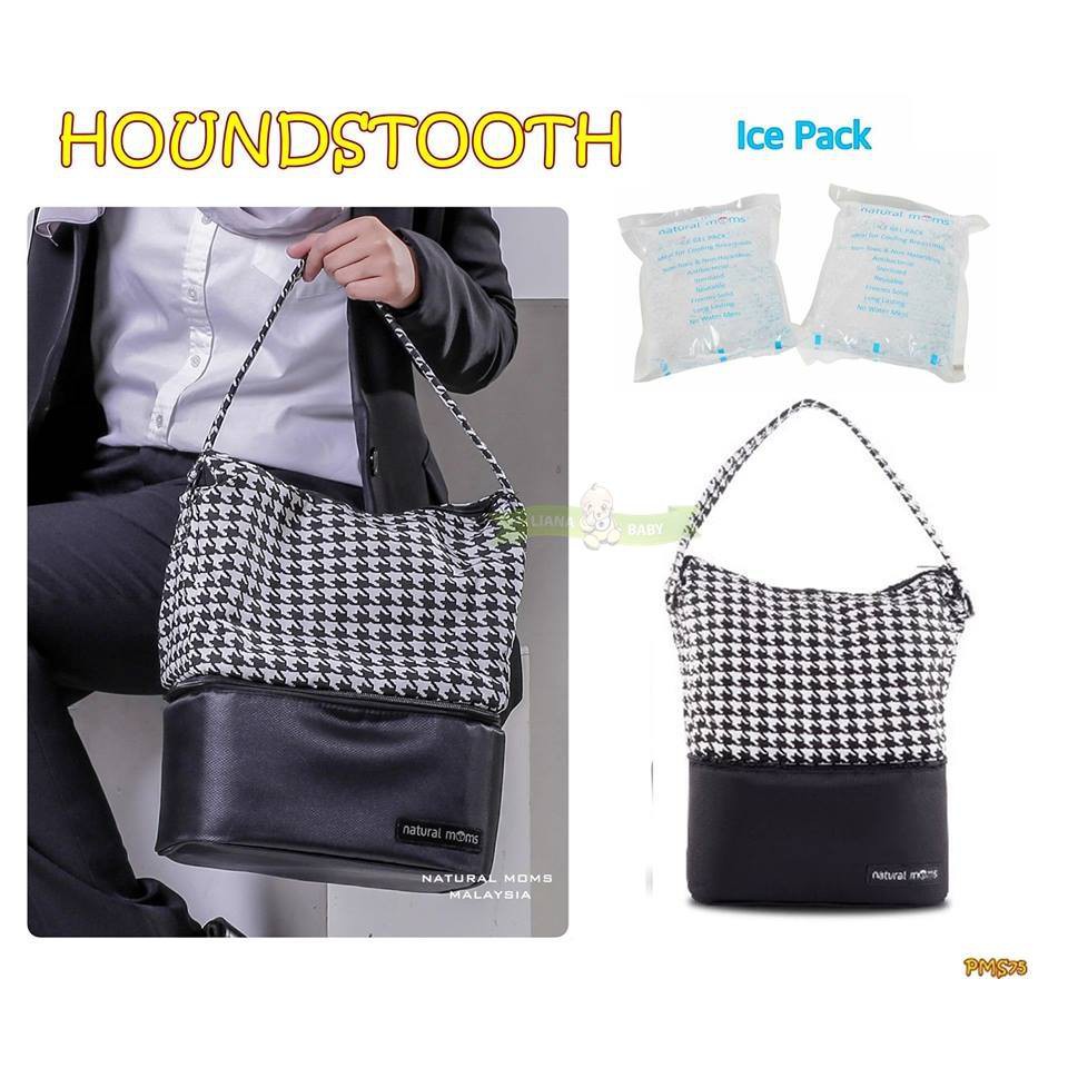 PMS75 COOLER BAG NATURAL MOMS HOUNDSTOOTH TAS ASI