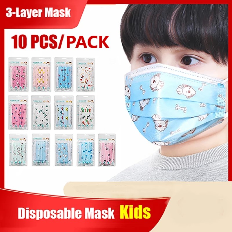 Masker ANAK Motif Premium import isi 10pcs 3ply/3lapis kualitas tebal Super High Quality Karaktet gambar lucu-lucu