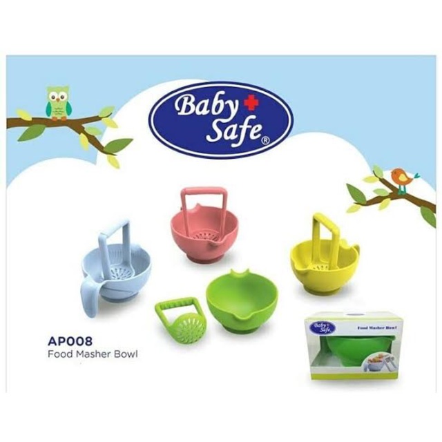AP 008 Baby Safe Food Masher Bowl / Mangkok Alat Pelumat MPASI