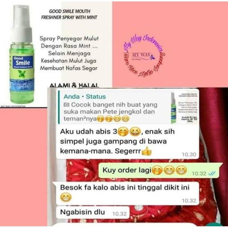 MY WAY  Parfum Mulut penghilang Bau mulut good smile with cloves 30ml