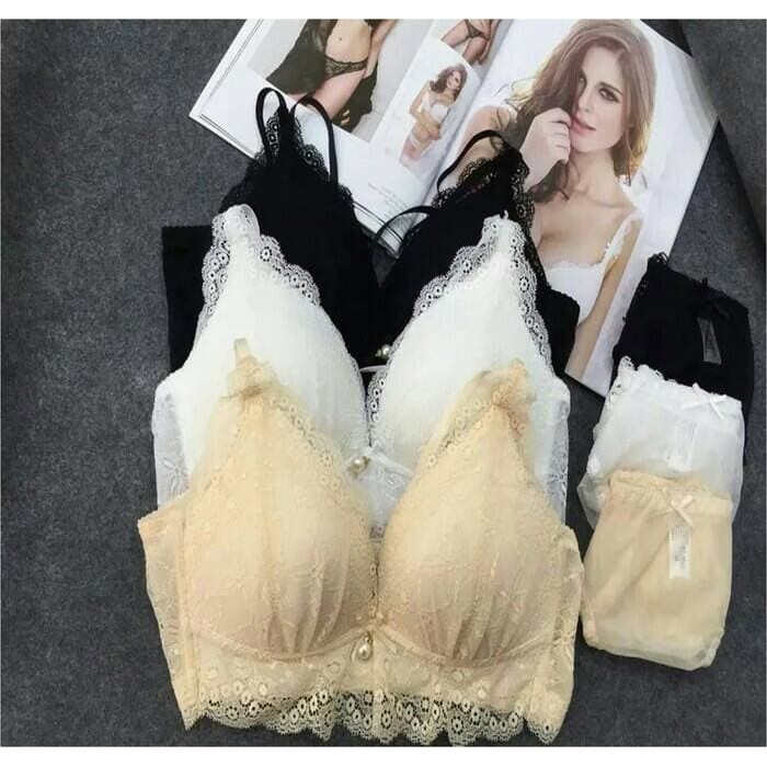 BRA BH SET SETELAN CELANA DALAM WANITA RENDA TANPA KAWAT