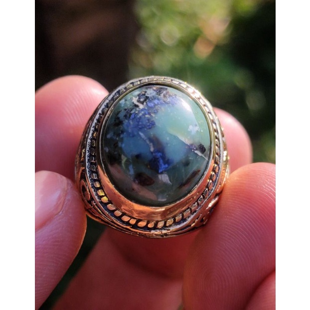 Cincin Batu Akik BADAR BESI IJO TOTOL Asli batuan alam natural bukan sintetis dayed bukan yaman ruby