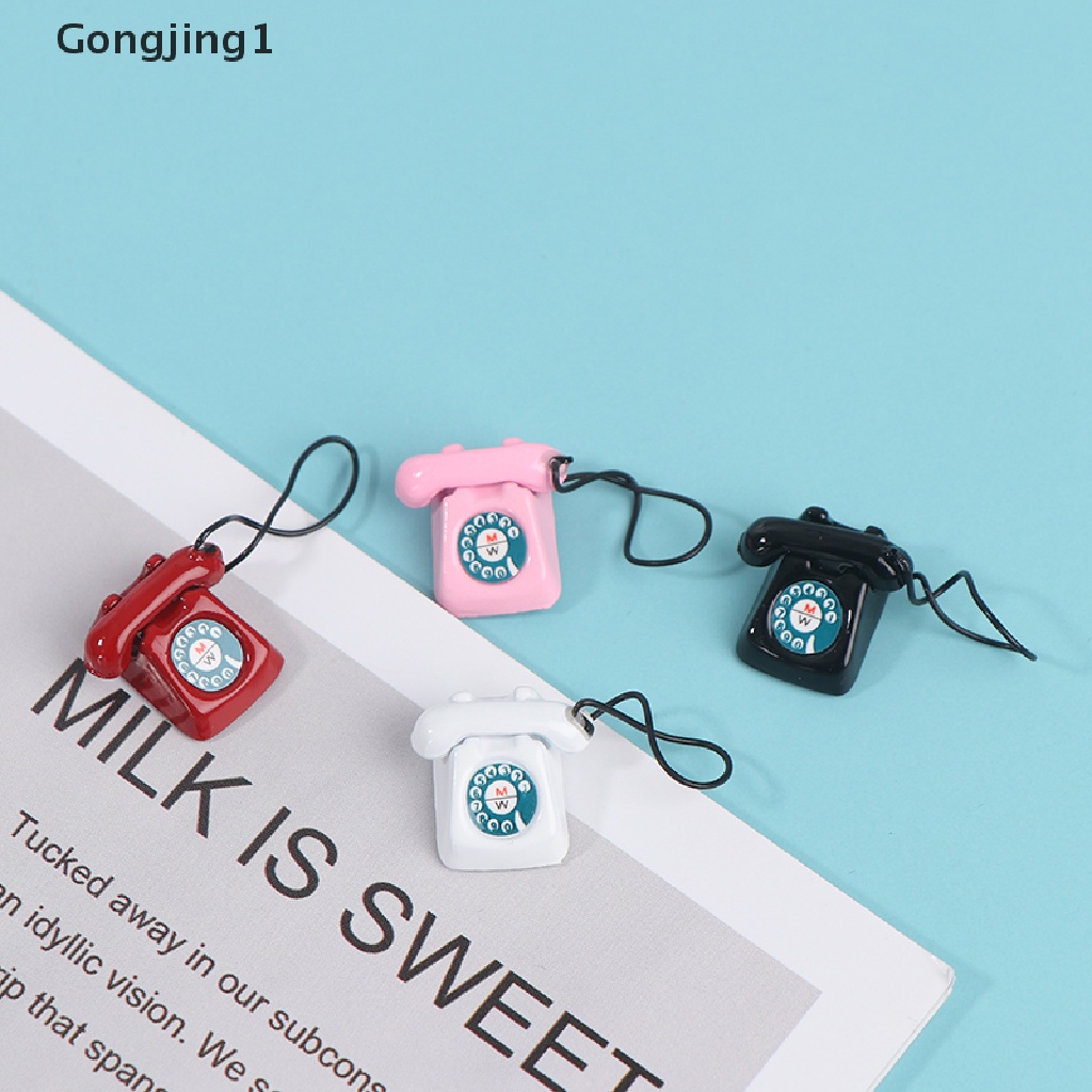 Gongjing1 Mainan Miniatur Telepon Retro Untuk Dekorasi Rumah Boneka