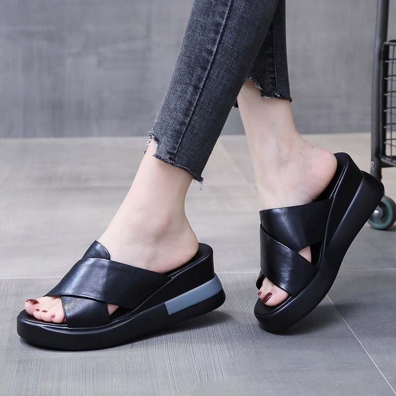 RYX - Volant Gust Sandal Wedges Wanita Fashion Casual - Ori Import