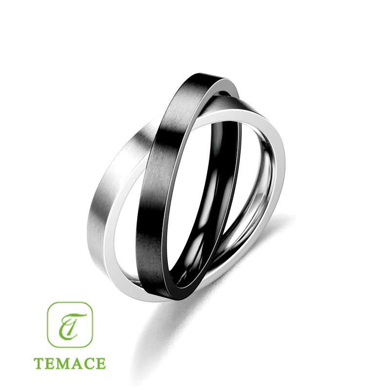 Cincin Titanium Wanita Lapis Emas Anti Karat CT20-18