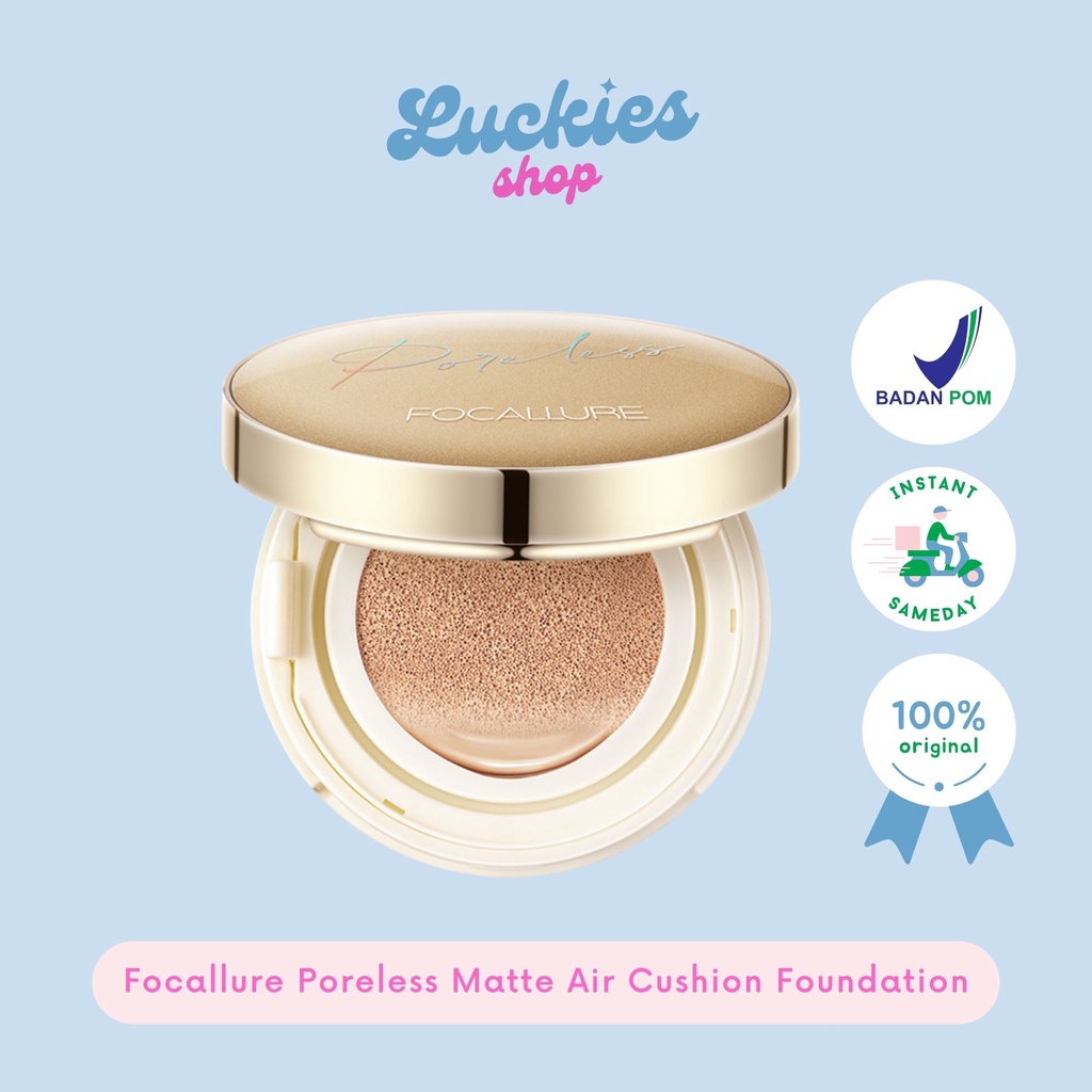 BPOM Focallure Poreless Matte Air Cushion Foundation FA198 BB Cushion Full Coverage Waterproof Foundation