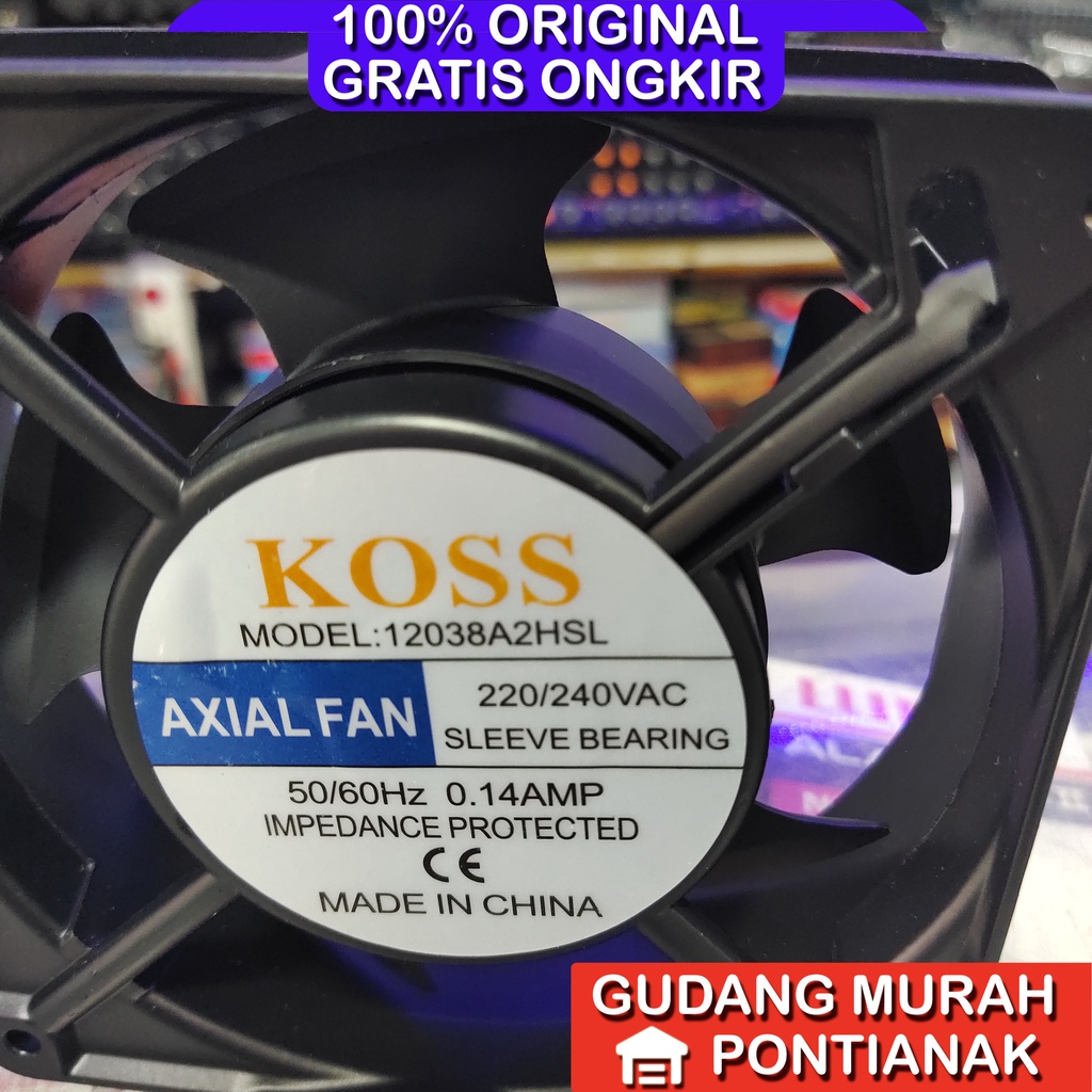 Cooling fan AC Koss Kipas Pendingin Barang Elektronik Exhaust / Cocok Untuk Kipas Sate juga, Nonstop jamin awet