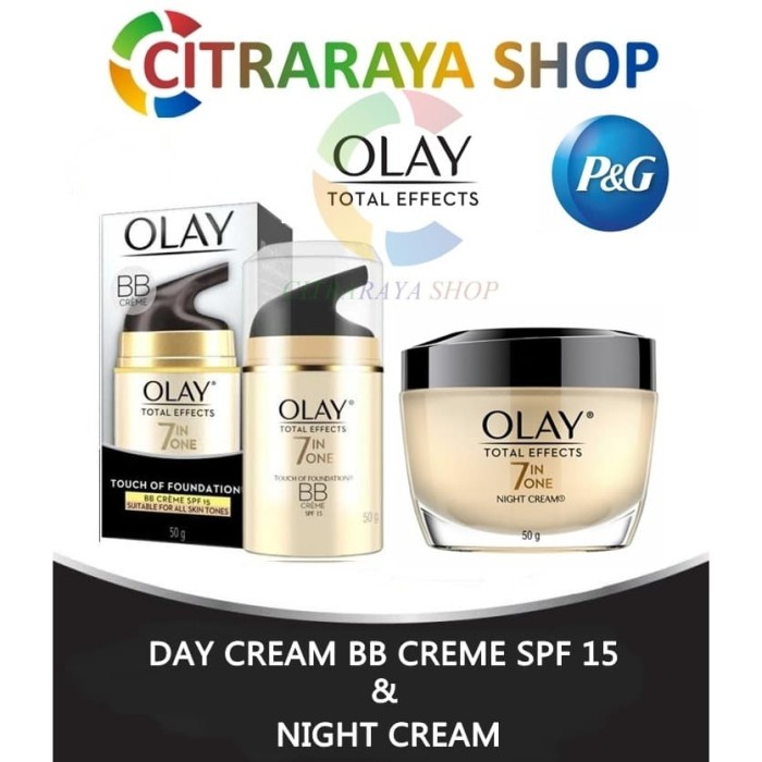 Olay SET Pelembab Foundation BB CREAM SPF 15  NIGHT CREAM - 50gr