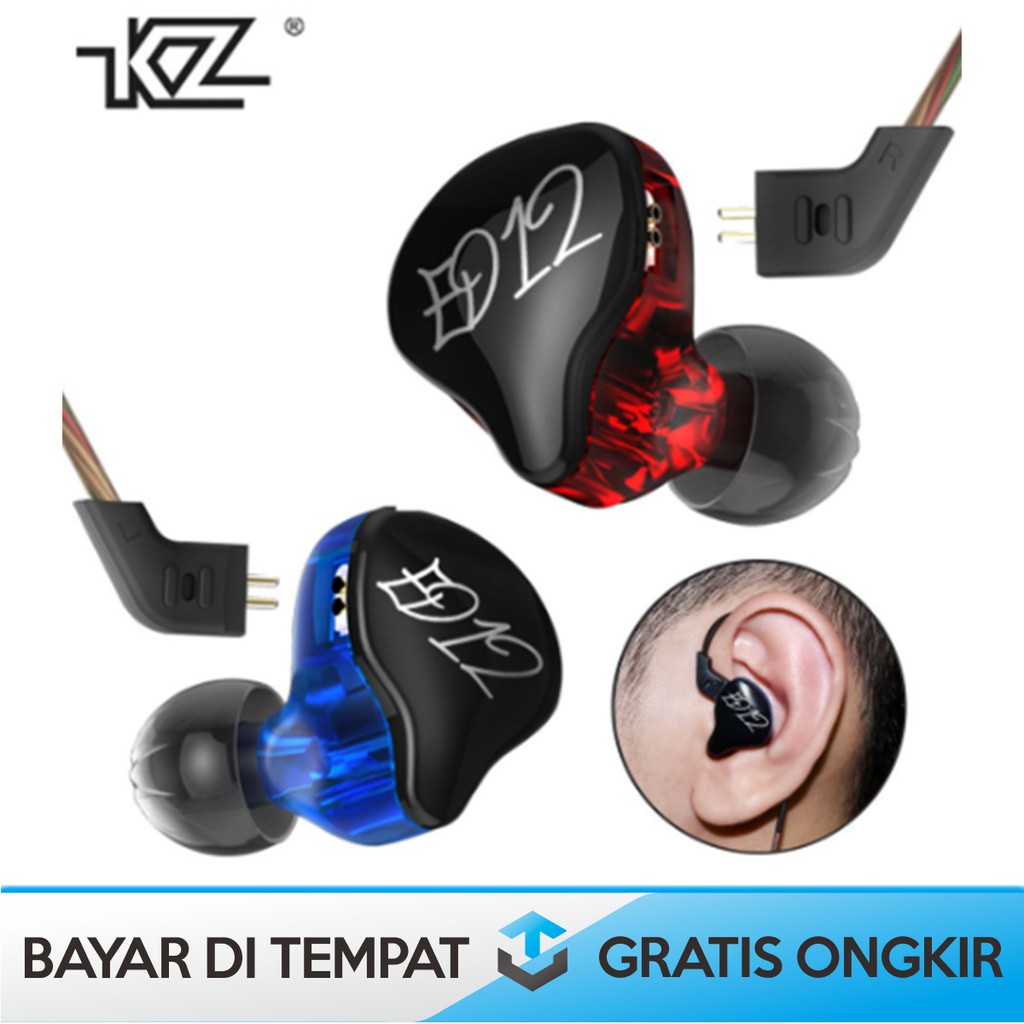 HEADSET KABEL KNOWLEDGE ZENITH KZ ED12  STEREO BASS / HEAD SET EARPHONE HEAD PHONE WIRED EXTRABASS