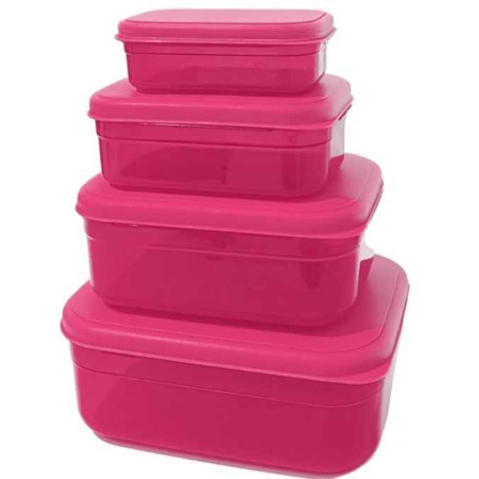 Kotak My Lock Set (8 pcs) of 4set Tebal Tempat Makanan / Tempat Bumbu / Toples Plastik / Lunch Box