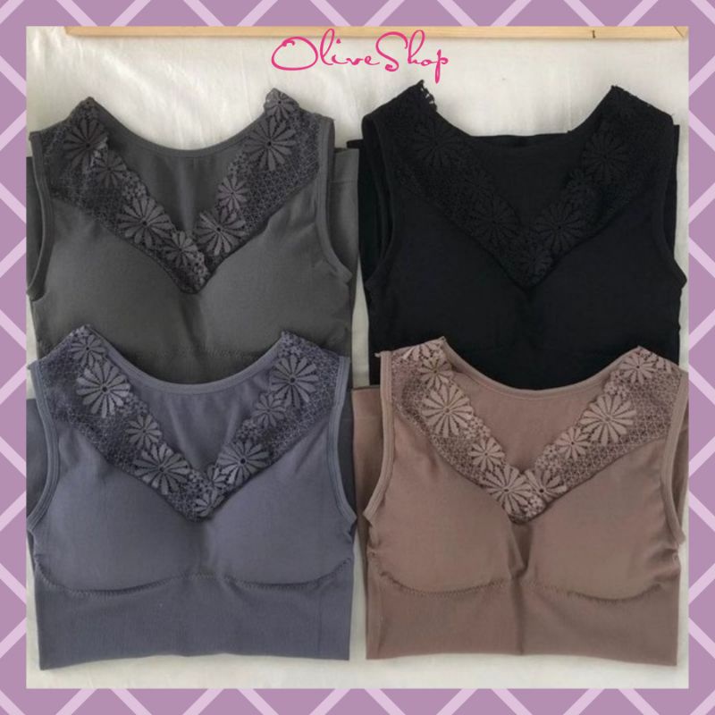 OliveShop ❤ Kamisol Camisole BH Sport Bra Dalaman Korea Wanita Cewek Big Size 8842