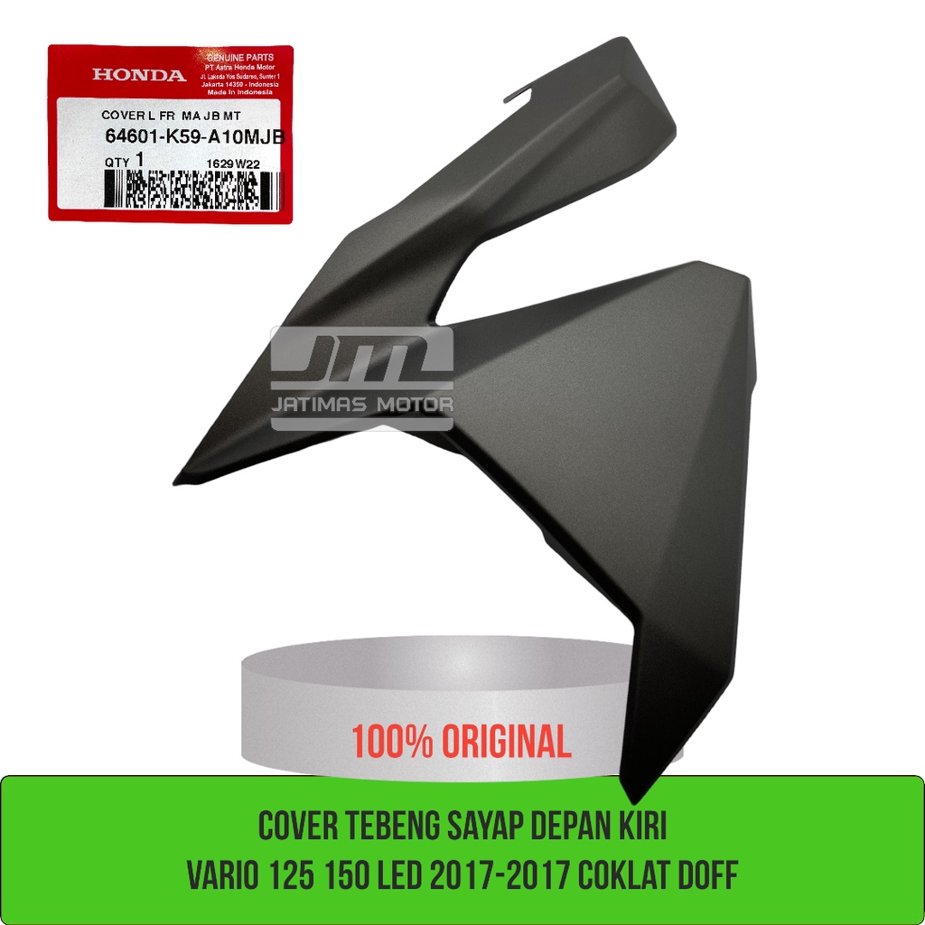 Cover tebeng sayap depan kiri vario 125 150 led 2015-2017 coklat doff 64601-K59-A10MJB