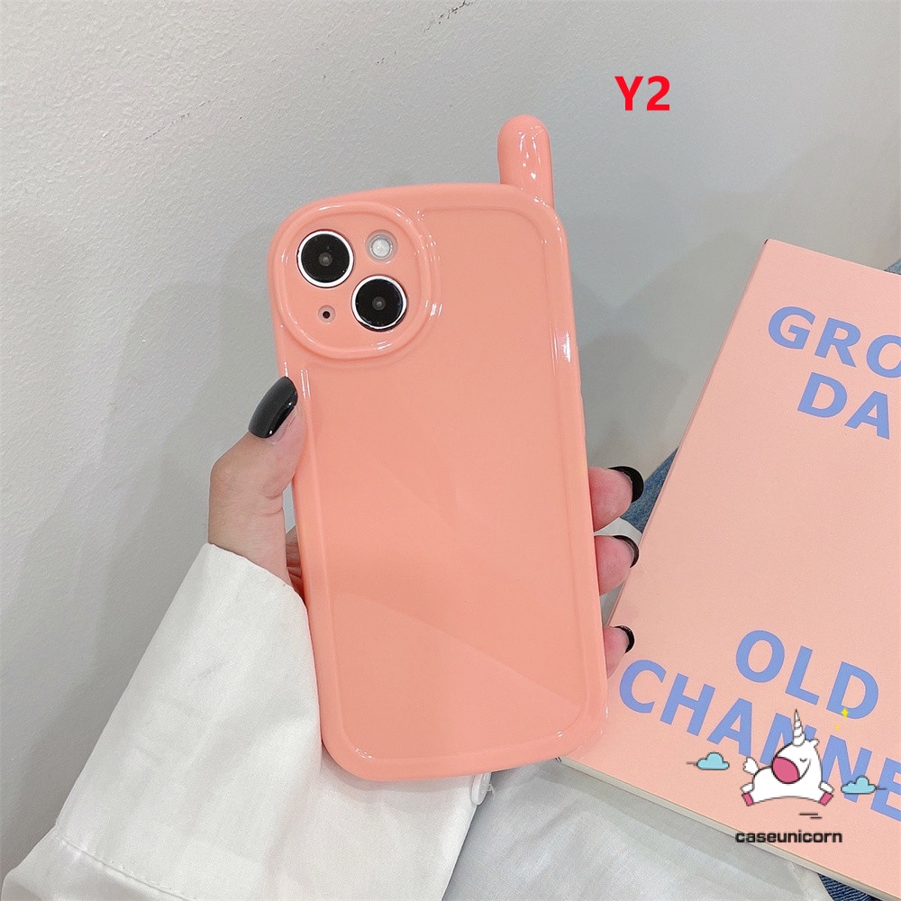 Soft Case TPU Glossy Motif Kartun Macaron Vintage Untuk iPhone 11 12 13 Pro Max 11Pro 13Pro Max