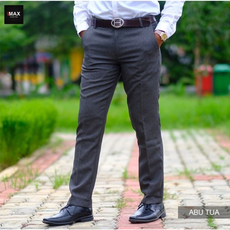 Celana kerja pria slimfit formal super premium (Bahan Tebal)