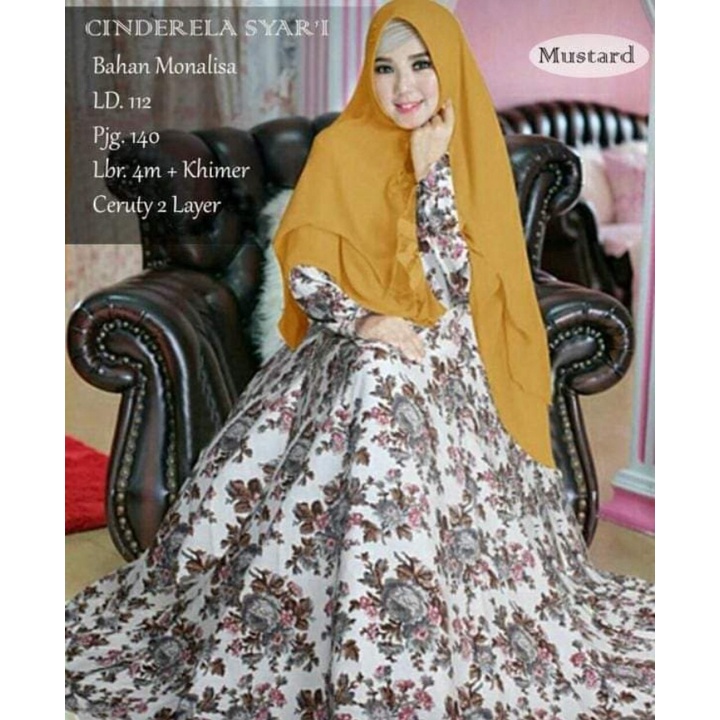 gamis set khimar.cinderella white