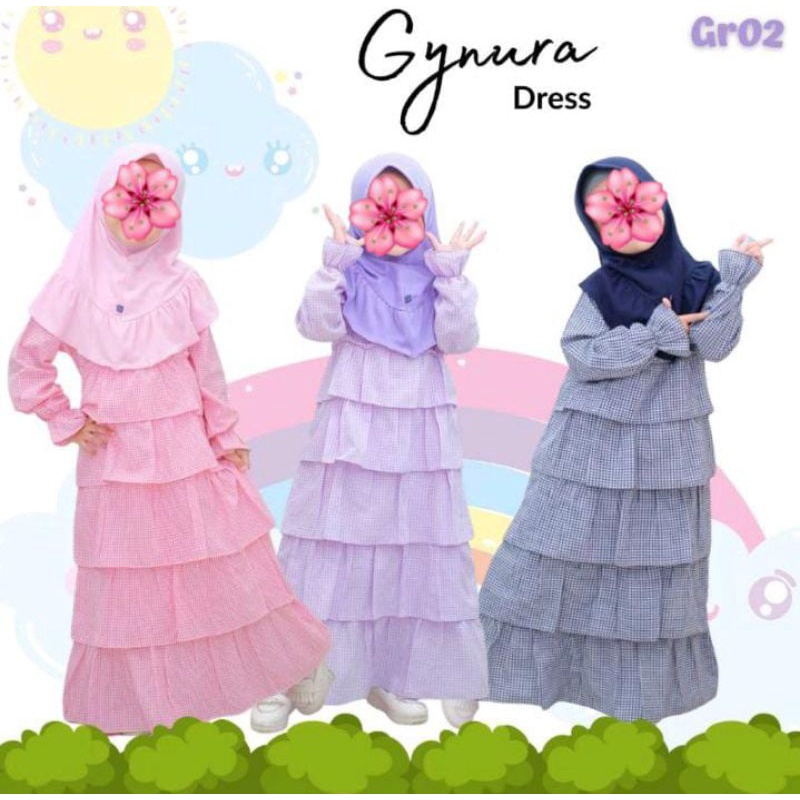 Gamis Anak Usia 3 - 11 tahun Gynura Kids GR 02 by Raggakids