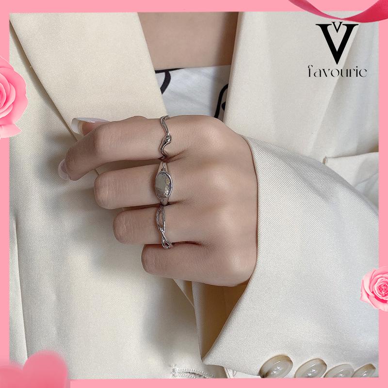 [COD]3 PCS Sederhana Tidak Teratur Cincin Wanita Desain Geometris Street Shooting Fashion Rings-FA