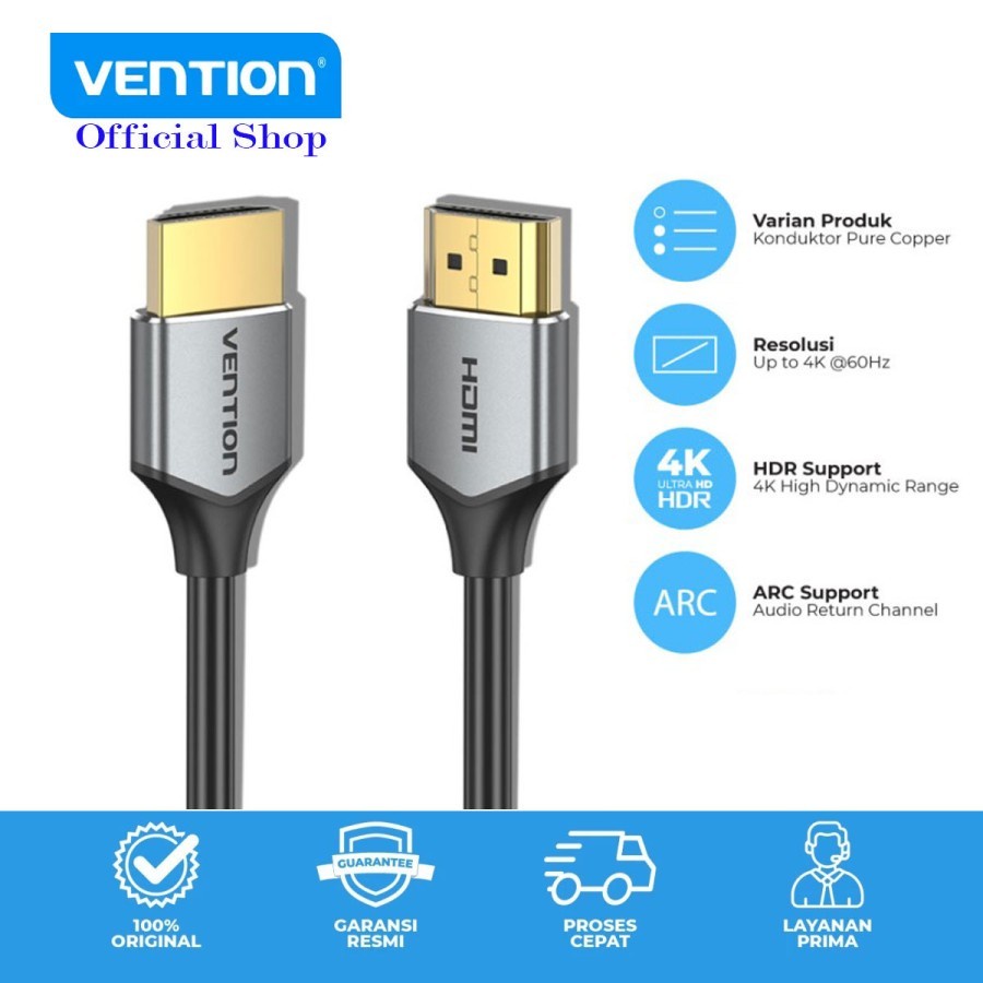 Kabel HDMI Vention ALE Kabel HDMI Slim V2.0 Ultra HD 4K HDR