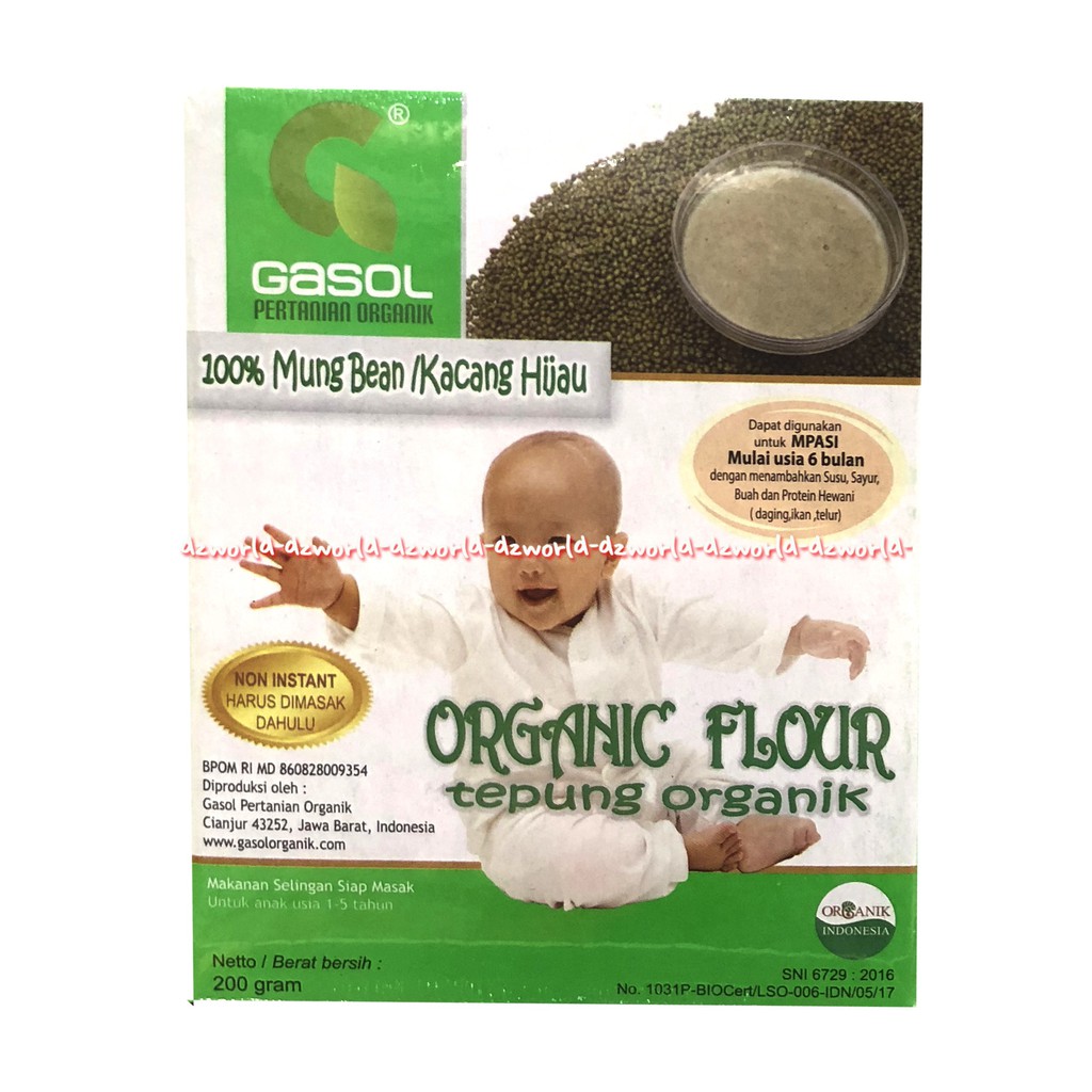 Gasol Organic Flavour 200gr Tepung Organik Makanan Bayi Rasa Pisang Kacang Merah Ijo