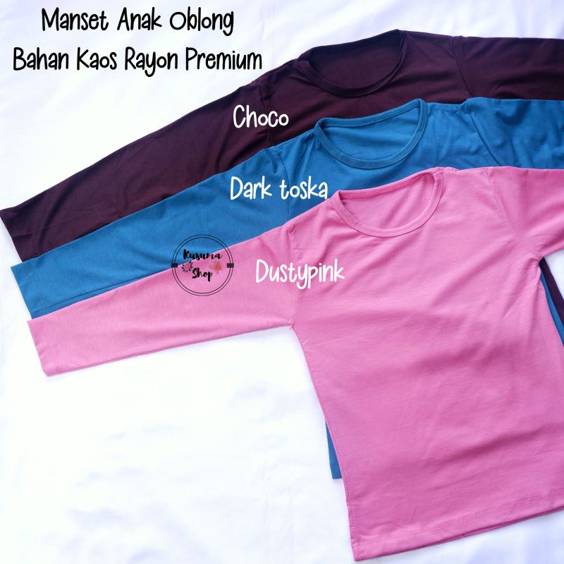Manset kaos anak umur 1-3 tahun (size S) model Krah bulat bahan  rayon premium