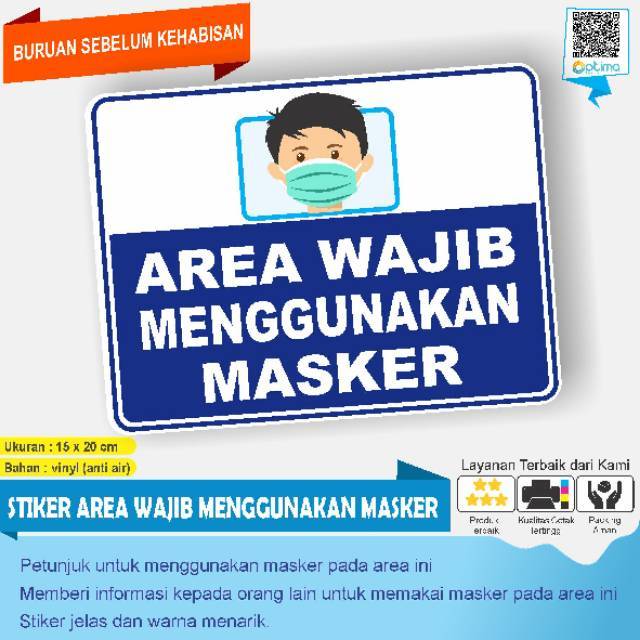 Stiker Area Wajib Pakai Masker Shopee Indonesia