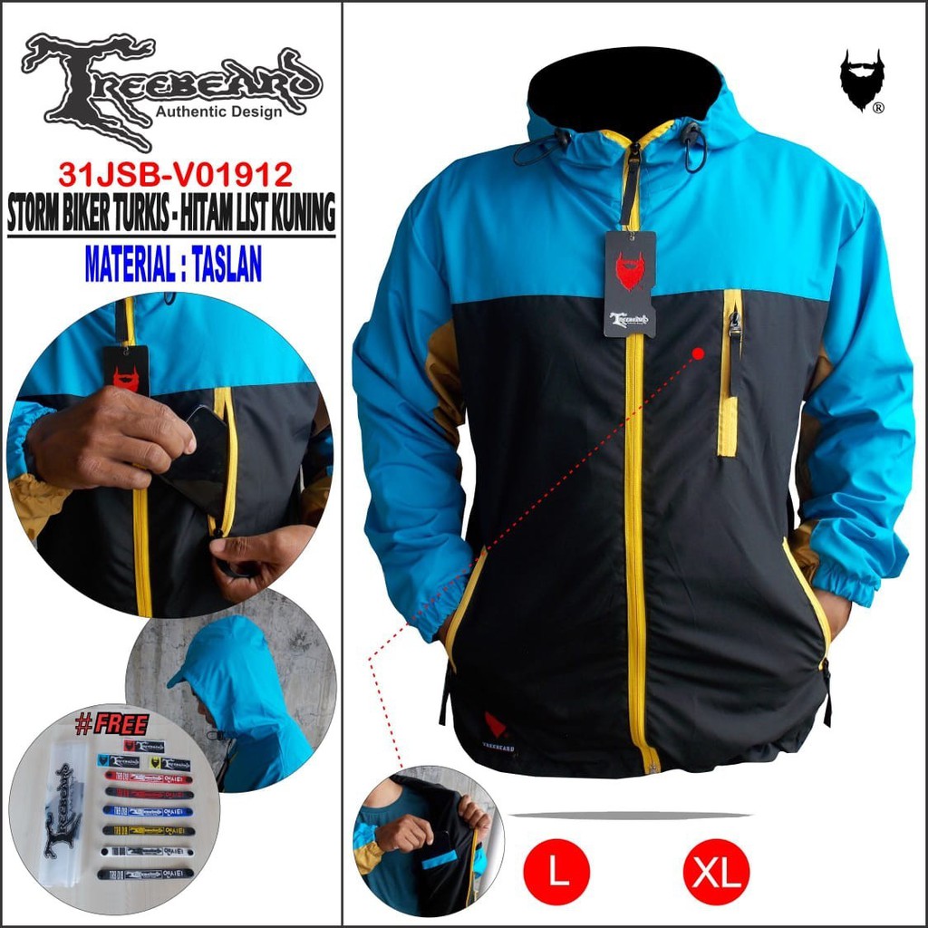 JAKET HOODIE OUTDOR STROM BIKER / JAKET HOODIE ORIGINAL TREEBEARD