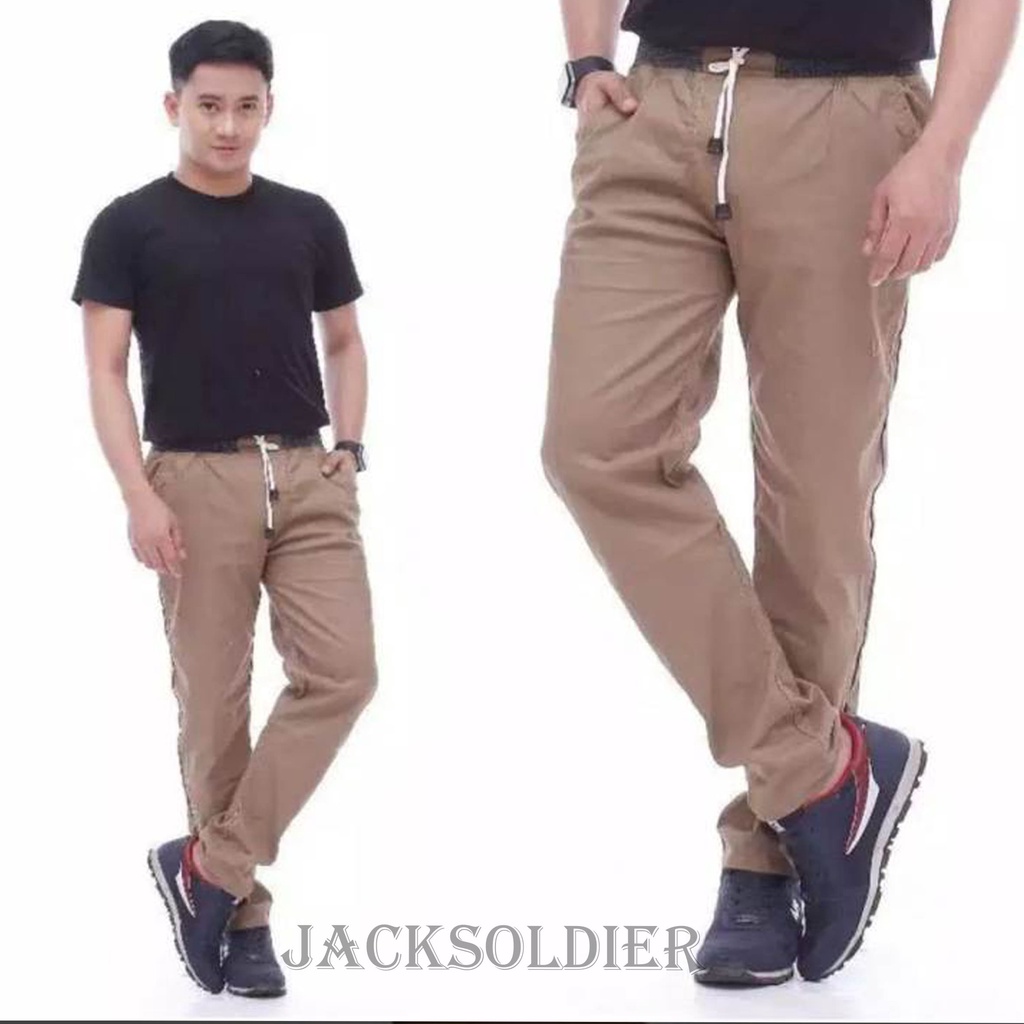 Celana Chino Celana Rib Panjang Bahan Stretch 100% Mulur Elastis Bigsize Jumbo