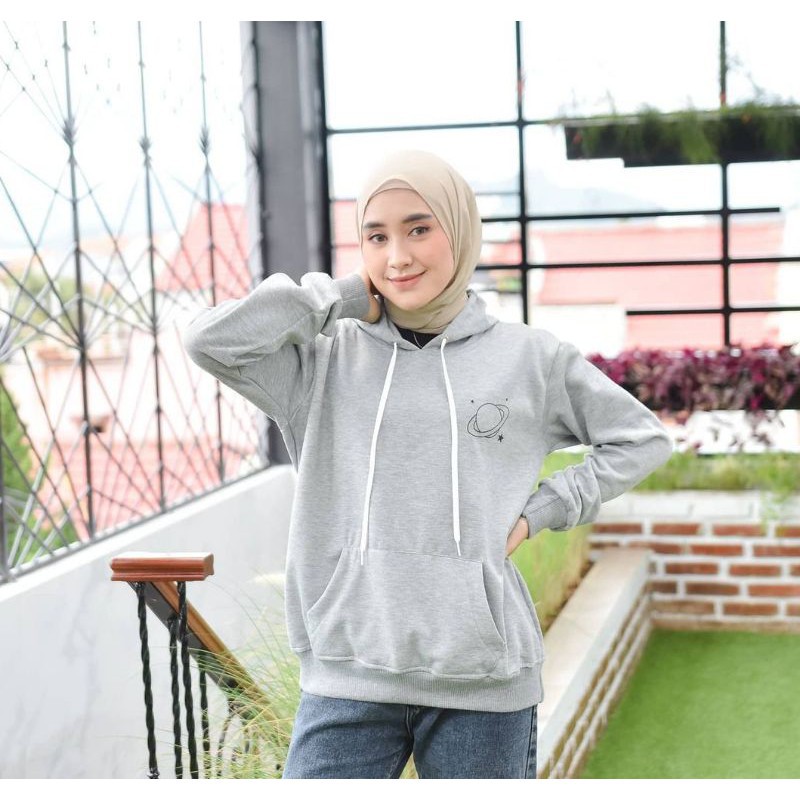 SWEATER HOODIE JUMPER UNISEX - URANUS HODIE SWEATER - ALLSIZE PRIA WANITA