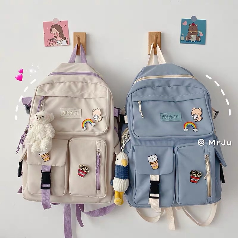 BIG RAMADHAN SALE TAS RANSEL KPOP WANITA REMAJA SMP SMA  FASHION KOREA (TIDAK TERMASUK AKSESORIS ) TAS KOREA IMMONT BAG