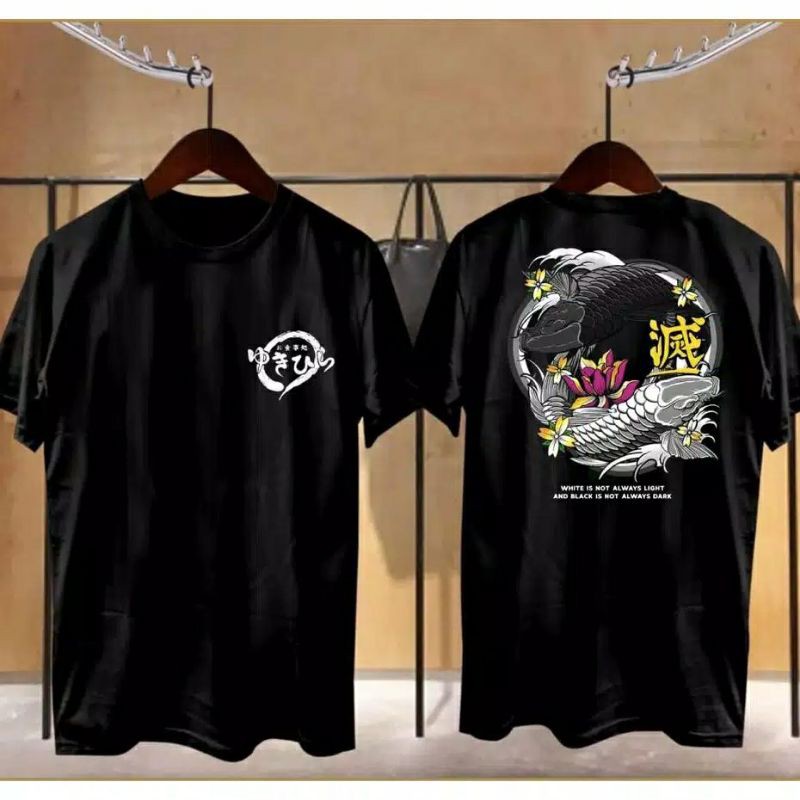 Fourfashion Kaos Pria Kaos Distro KOI YIN YANG Black FN276