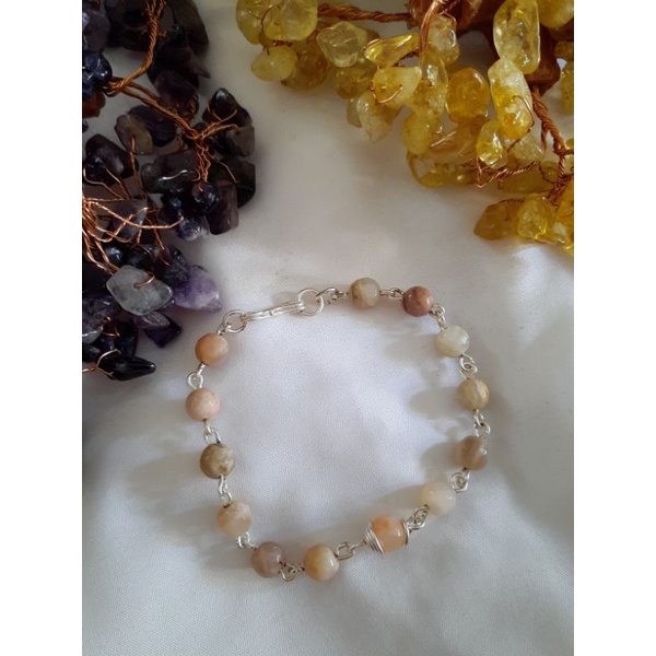 Gelang batu natural stone, sunstone