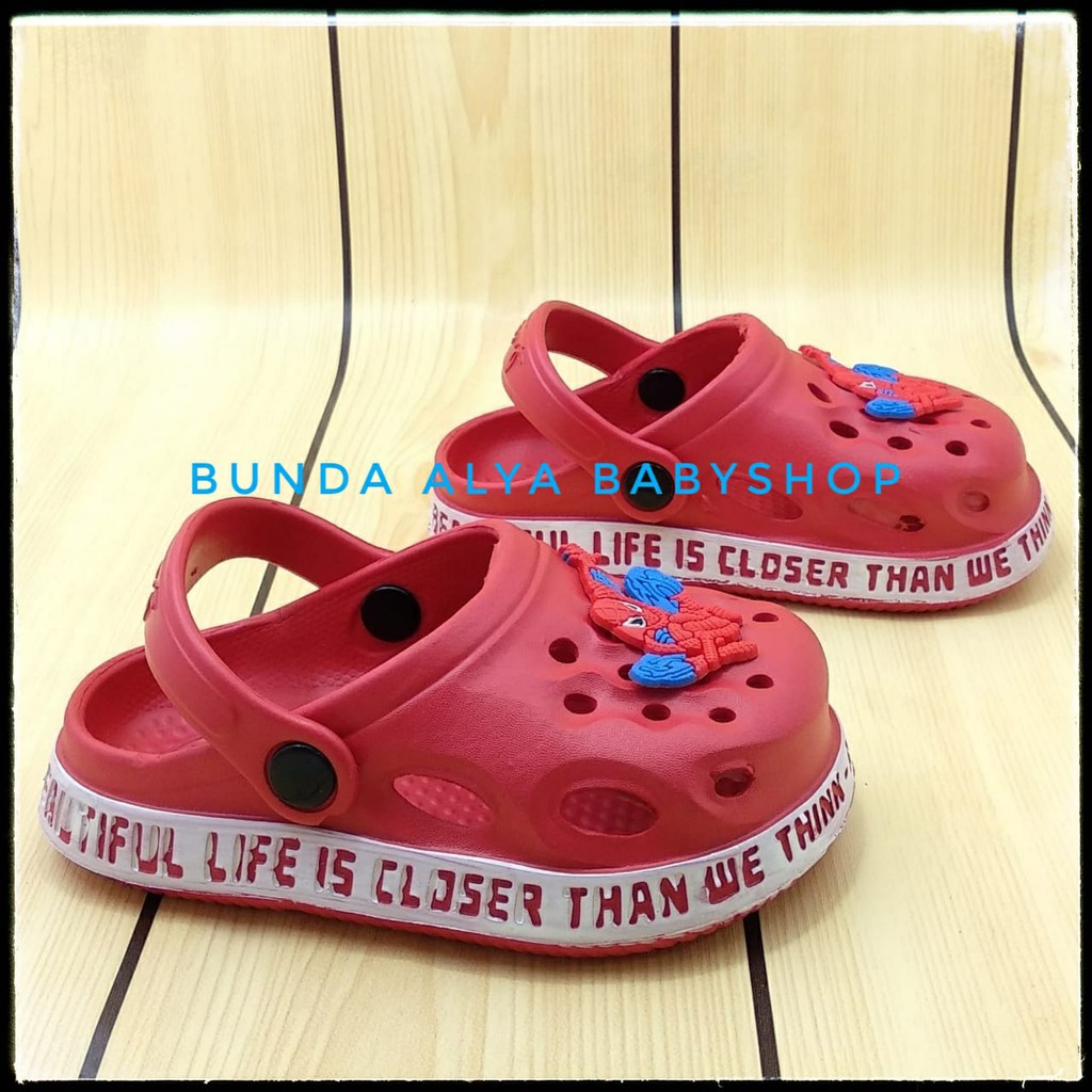 Sendal Anak Laki Laki Usia 1 2 3 4 5 Tahun MERAH Size 18 - 29 - Sepatu Sandal Anak Cowok Karet Anti Licin