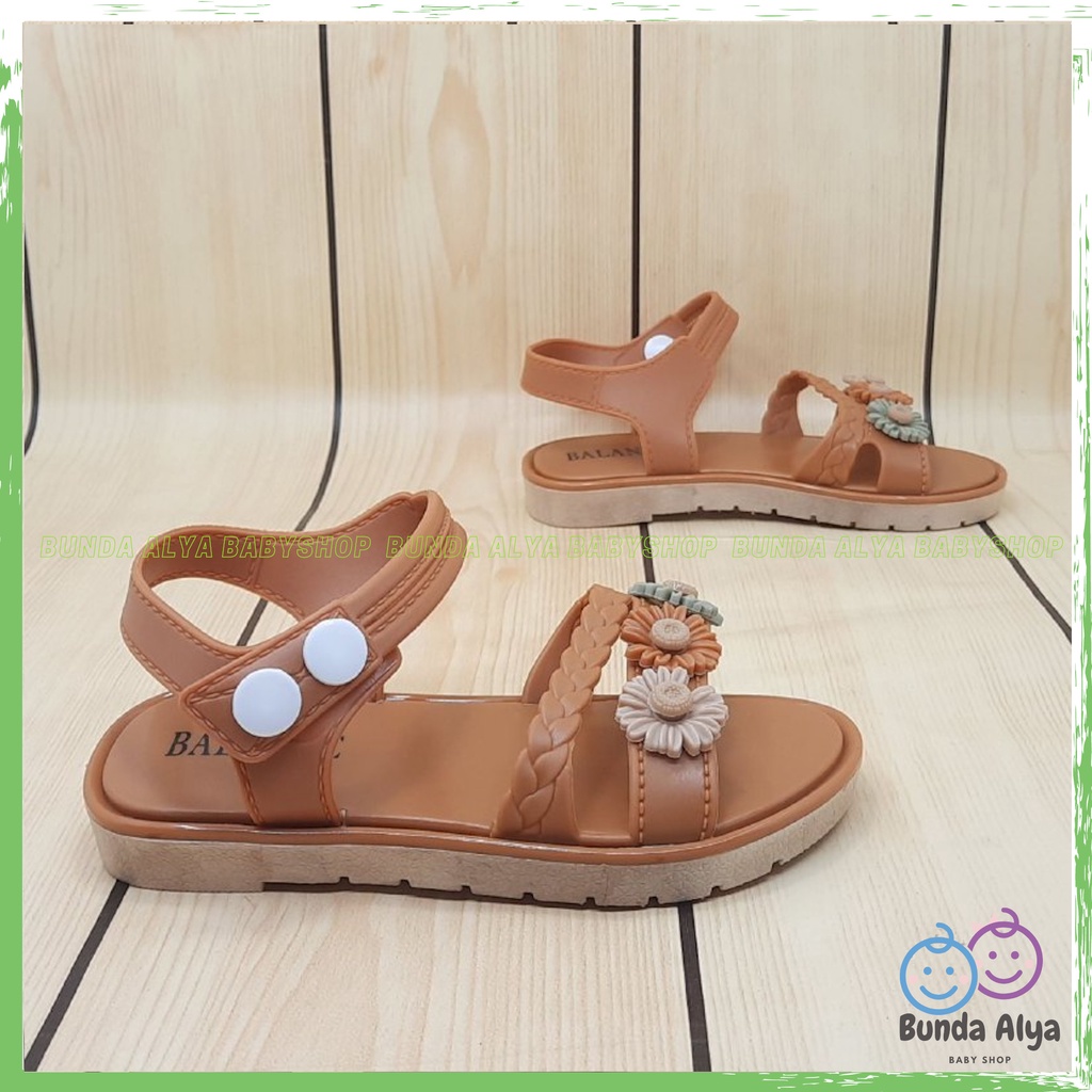 Sendal Anak Perempuan IMPORT Usia 3 4 5 Tahun COKLAT Model Tali Bunga Sepatu Sandal Anak Cewek Motif Bunga Lucu Kekinian Anti Slip Size 24 Sampai 35