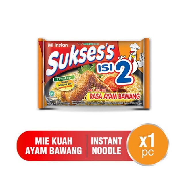 

Suksess Mie Instan Ayam Bawang Bag 112 gr