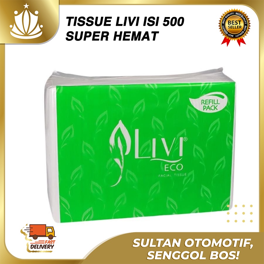 Tissue Tisu Mobil LIVI Isi 600 Lembar Refill Pack Murah Bagus