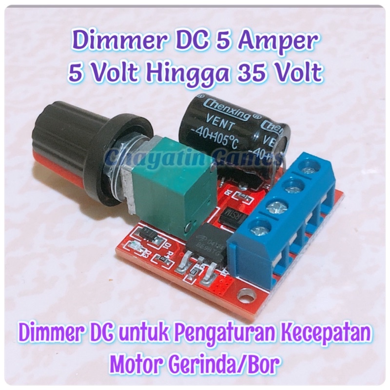 Dimmer DC 4.5 Hingga 35 Volt Pengatur Kecepatan Motor Angin &amp; Lainnya