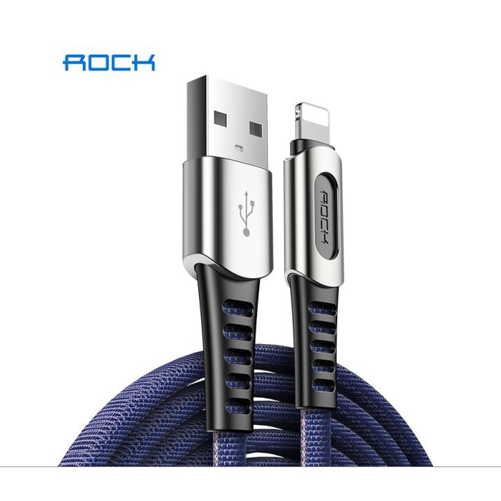 Kabel Data Fast Charging Lightning ROCK M8 Zn-alloy Charge and Sync Cable Fast Charging